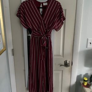 Sienna sky burgundy striped JUMPSUIT